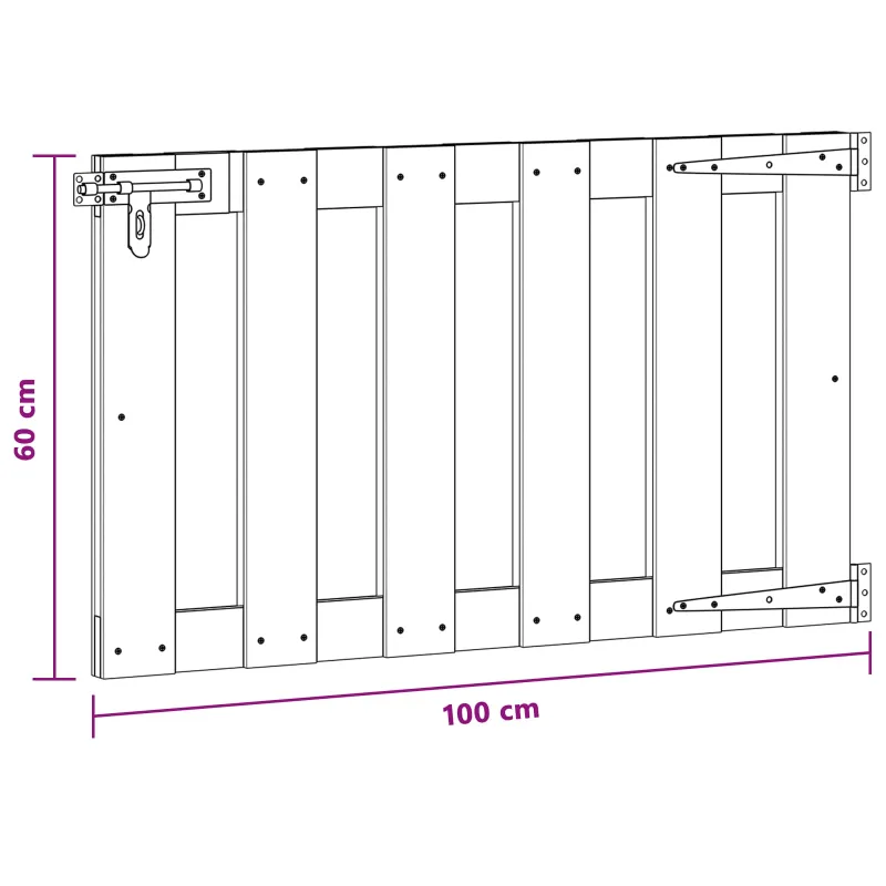 Sodo vartai 100 x 60 cm WPC ir aliuminis Ruda