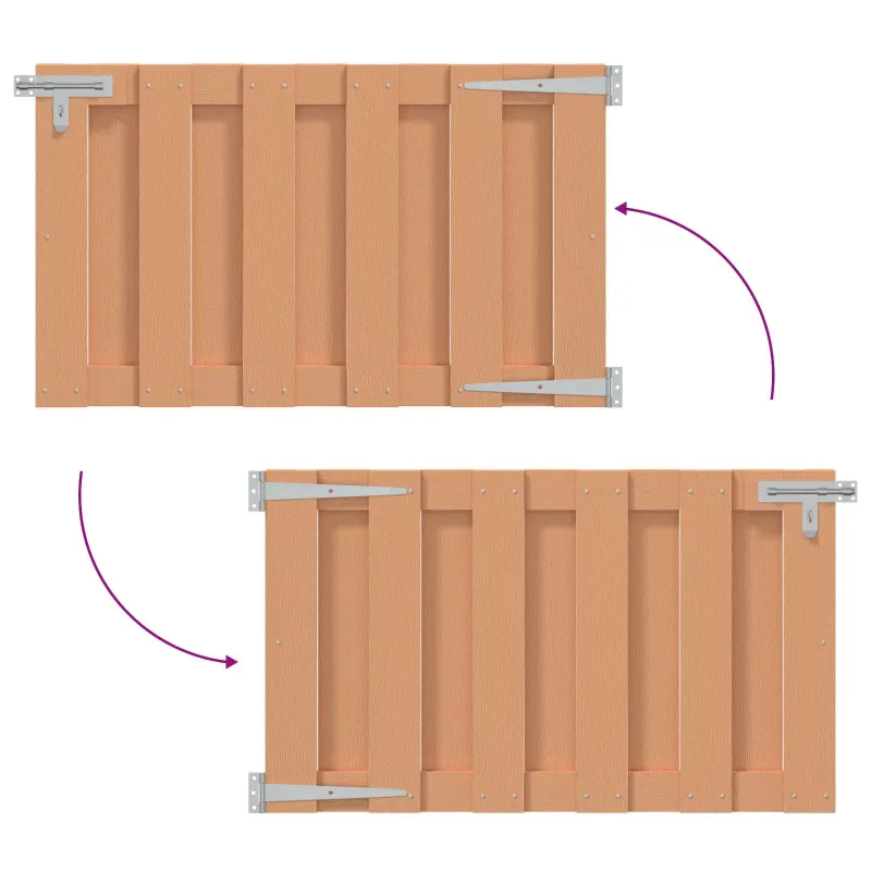 Sodo vartai 100 x 80 cm WPC ir aliuminis Ruda