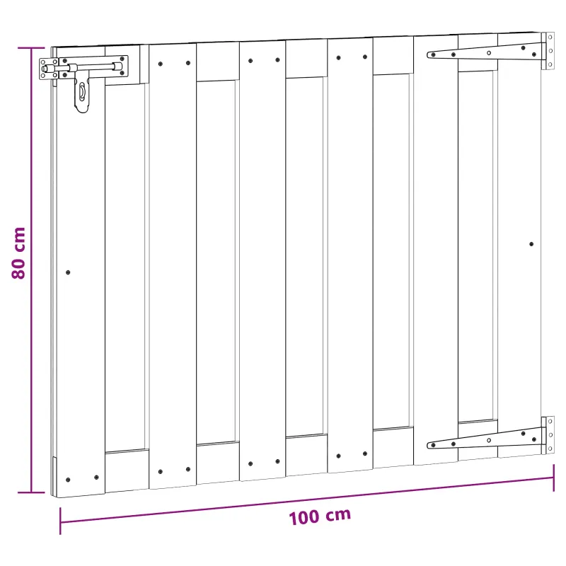 Sodo vartai 100 x 80 cm WPC ir aliuminis Ruda