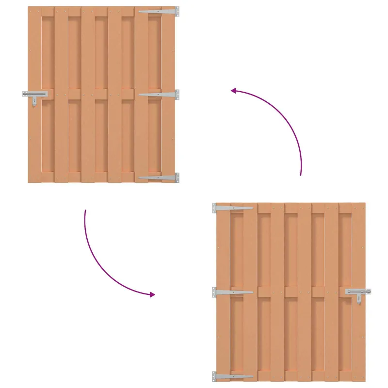 Sodo vartai 100 x 112 cm WPC ir aliuminis Ruda