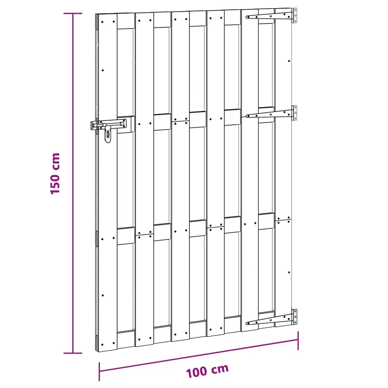 Sodo vartai 100 x 150 cm WPC ir aliuminis Ruda
