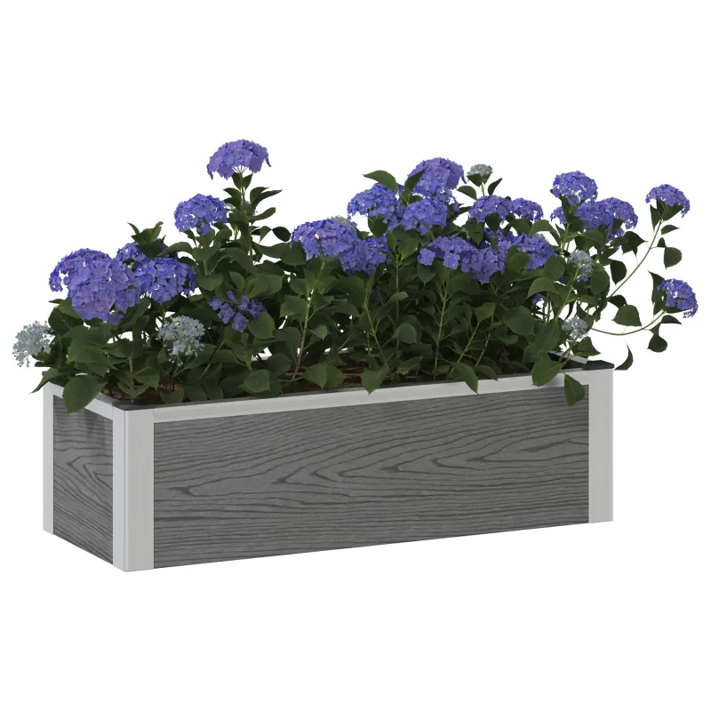 Paaukštinta sodo lova Pilka 75 x 30 x 22 cm WPC ir aliuminis