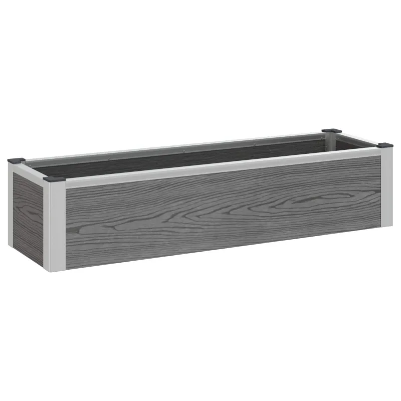 Paaukštinta sodo lova Pilka 100 x 30 x 22 cm WPC ir aliuminis