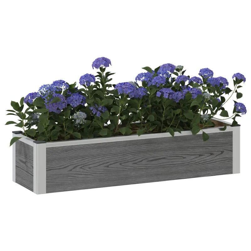 Paaukštinta sodo lova Pilka 100 x 30 x 22 cm WPC ir aliuminis