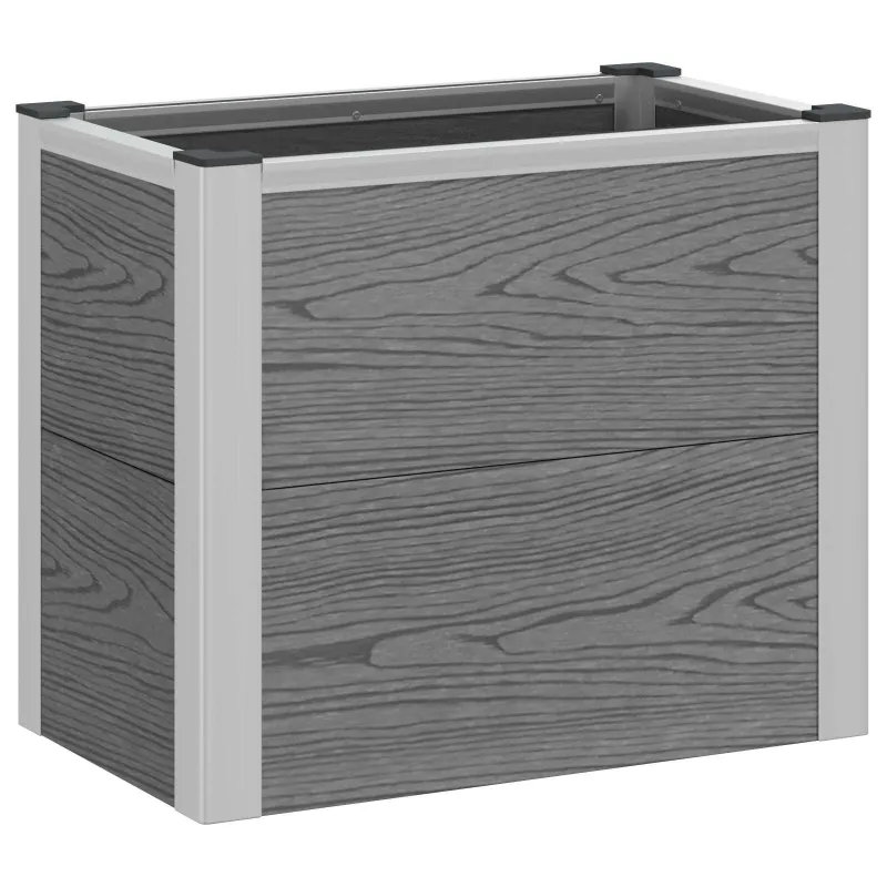 Paaukštinta sodo lova Pilka 50 x 30 x 22 cm WPC ir aliuminis