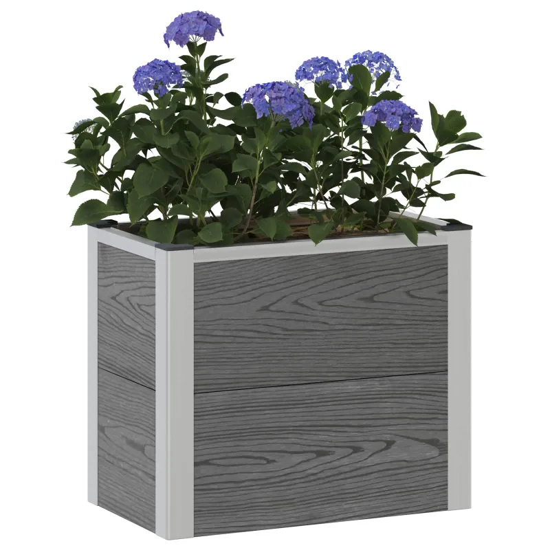 Paaukštinta sodo lova Pilka 50 x 30 x 22 cm WPC ir aliuminis