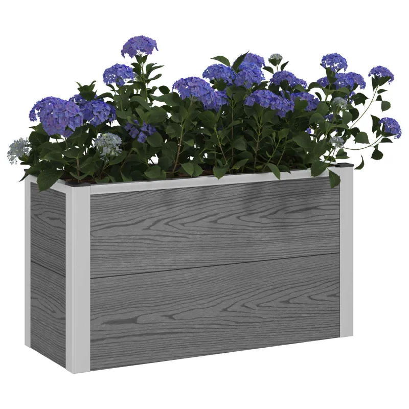 Paaukštinta sodo lova Pilka 75 x 30 x 22 cm WPC ir aliuminis