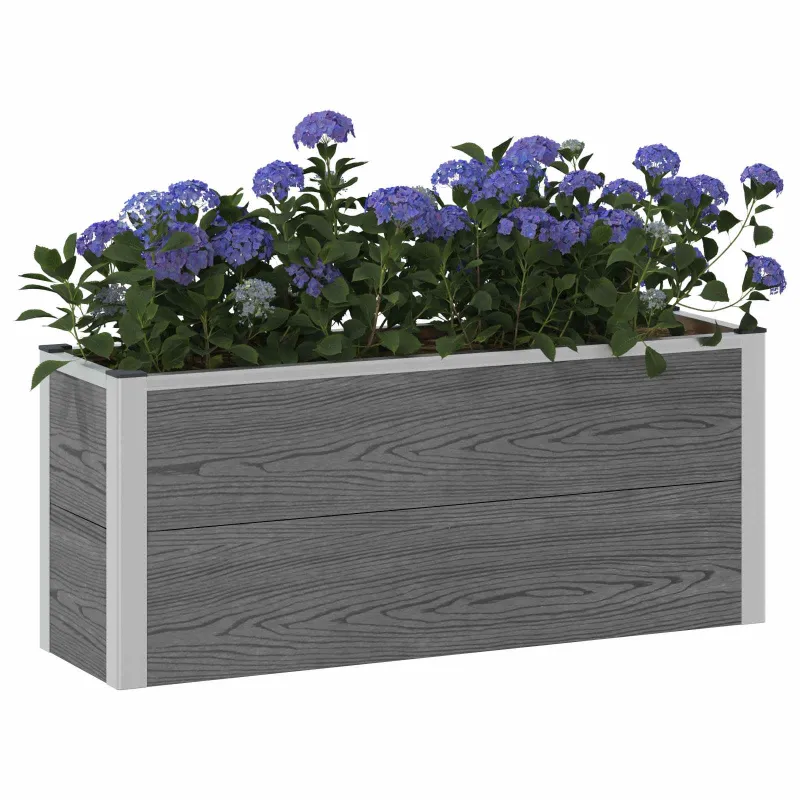 Paaukštinta sodo lova Pilka 100 x 30 x 22 cm WPC ir aliuminis