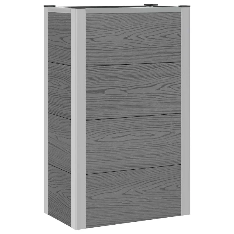 Paaukštinta sodo lova Pilka 50 x 30 x 22 cm WPC ir aliuminis