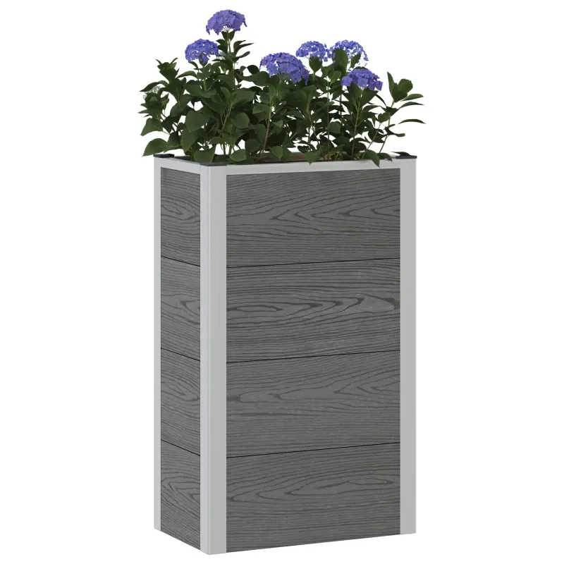 Paaukštinta sodo lova Pilka 50 x 30 x 22 cm WPC ir aliuminis