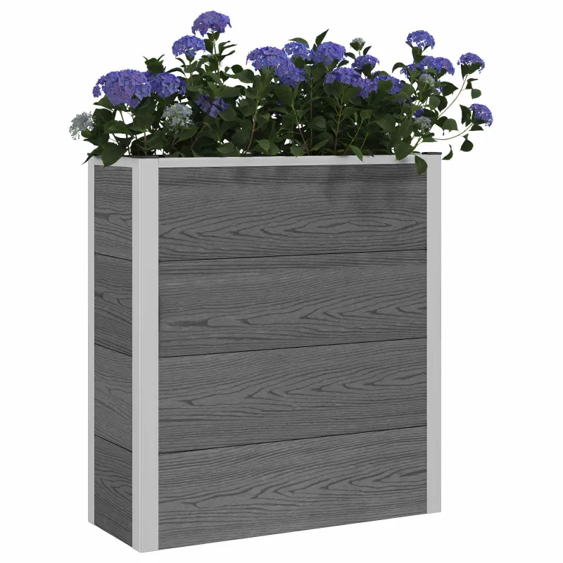 Paaukštinta sodo lova Pilka 75 x 30 x 22 cm WPC ir aliuminis