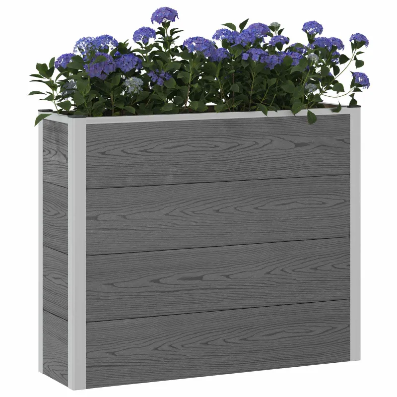 Paaukštinta sodo lova Pilka 100 x 30 x 22 cm WPC ir aliuminis