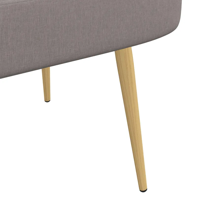 Aptrauktas suolelis su atlošu Taupe 110 x 60 x 76 cm