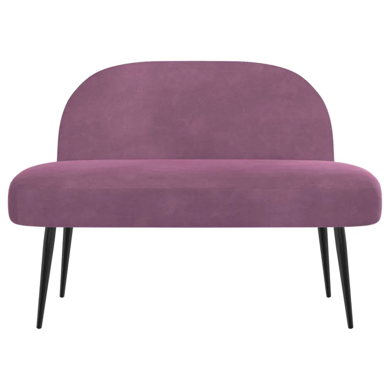 Aptrauktas suolelis su atlošu Violetinė 110 x 60 x 76 cm
