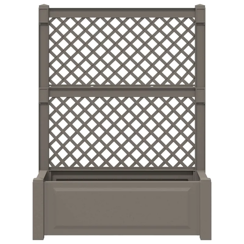 Didelis vazonas su treliu 2 pcs Pilka 143 x 143 x 133,5 cm PP