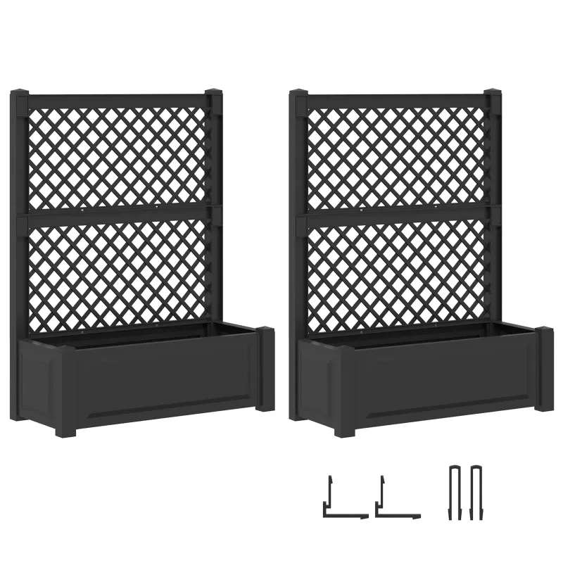 Didelis vazonas su treliu 2 pcs Antracito 143 x 143 x 133,5 cm