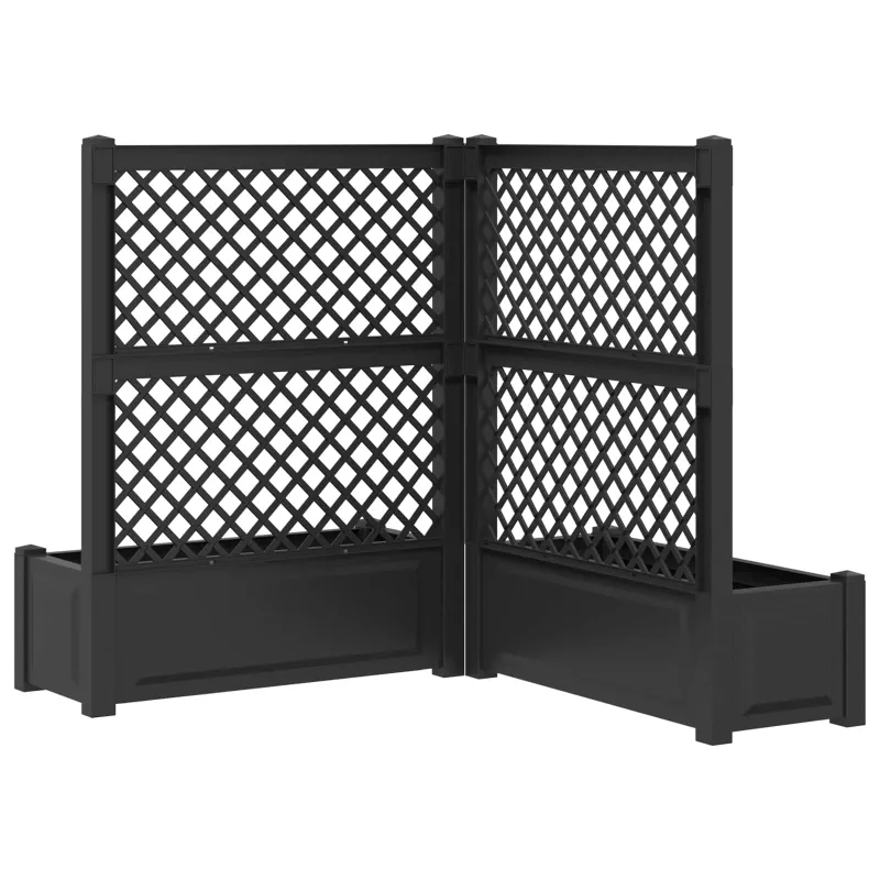 Didelis vazonas su treliu 2 pcs Antracito 143 x 143 x 133,5 cm