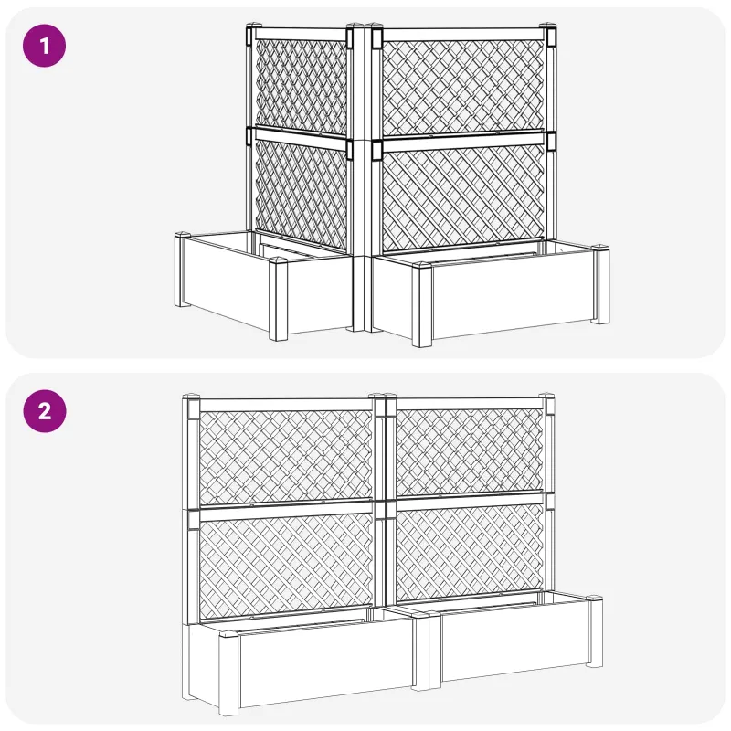 Didelis vazonas su treliu 2 pcs Antracito 143 x 143 x 133,5 cm