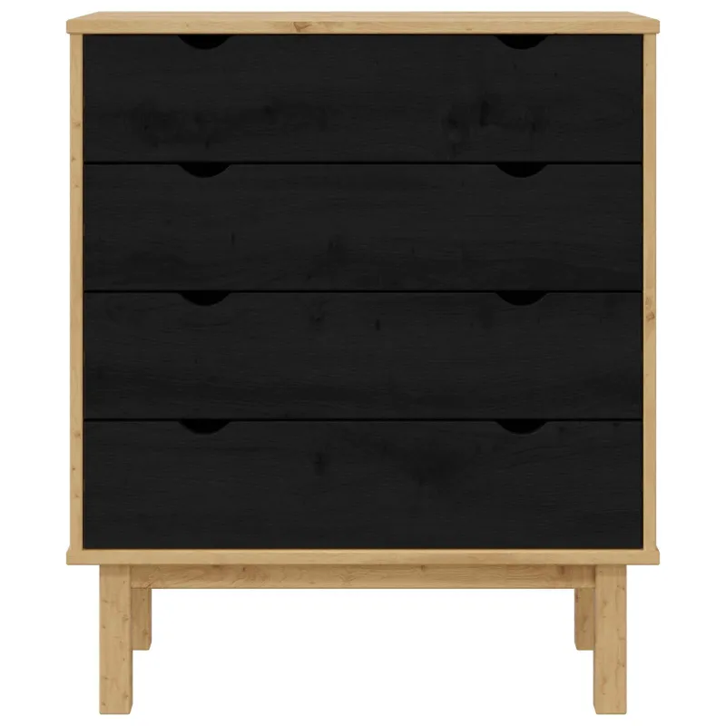 Ištraukalas spinta su stalčių OTTA Juoda 76,5 x 39,5 x 90 cm