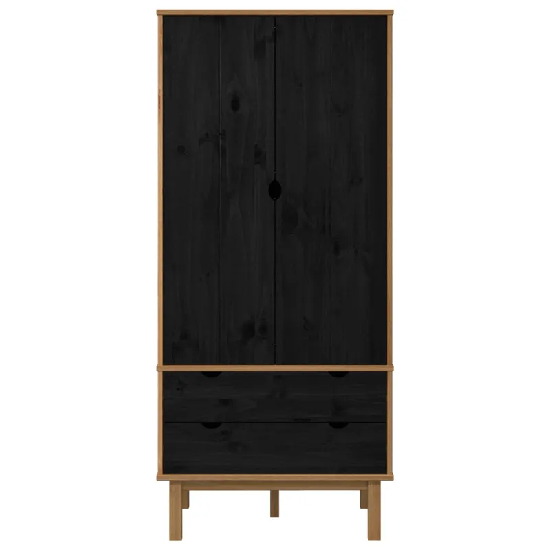 Spinta OTTA Juoda 76,5 x 53 x 172 cm Pušies medienos masyvas