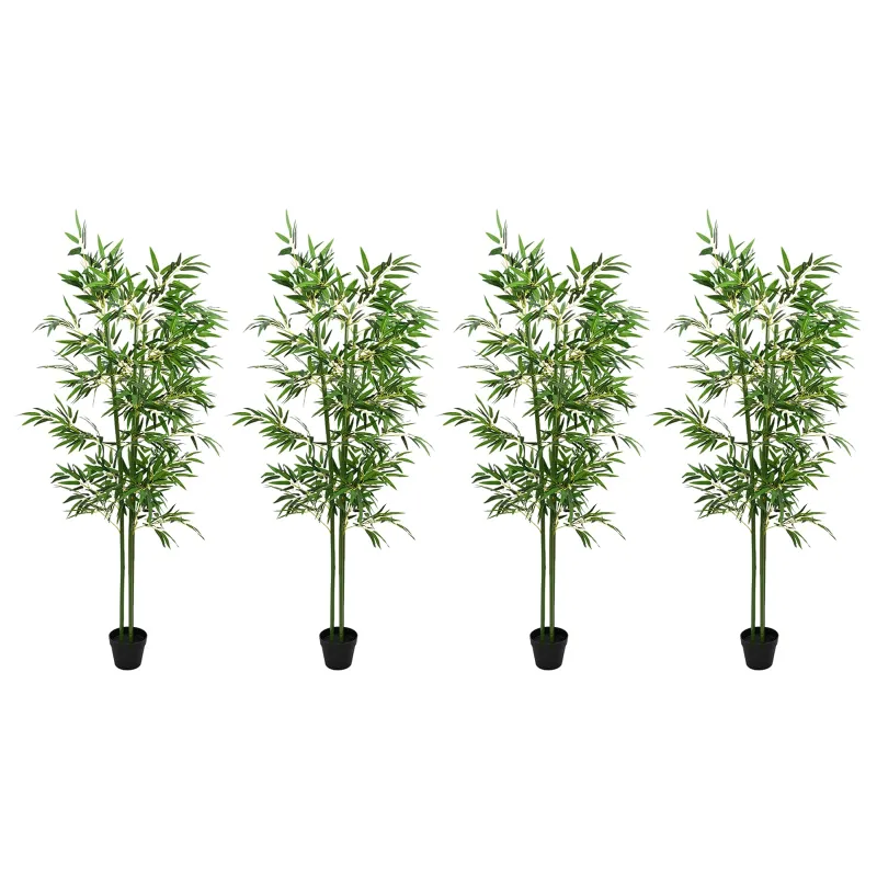 Dirbtinis bambuko medis 4 pcs Žalia 60 x 18 x 190 cm