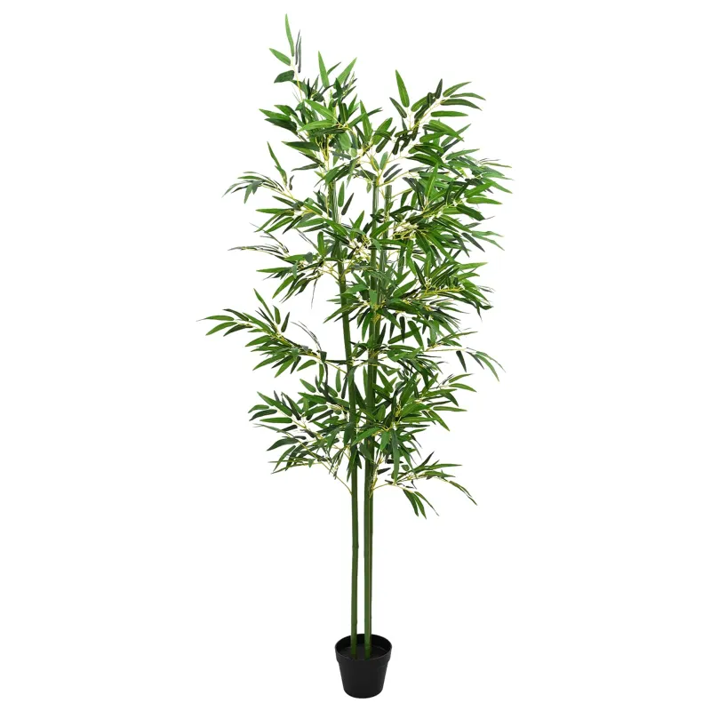 Dirbtinis bambuko medis 4 pcs Žalia 60 x 18 x 190 cm
