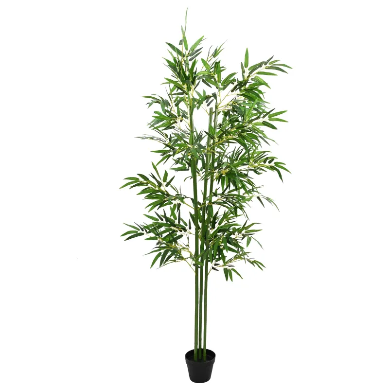 Dirbtinis bambuko medis 4 pcs Žalia 60 x 18 x 190 cm
