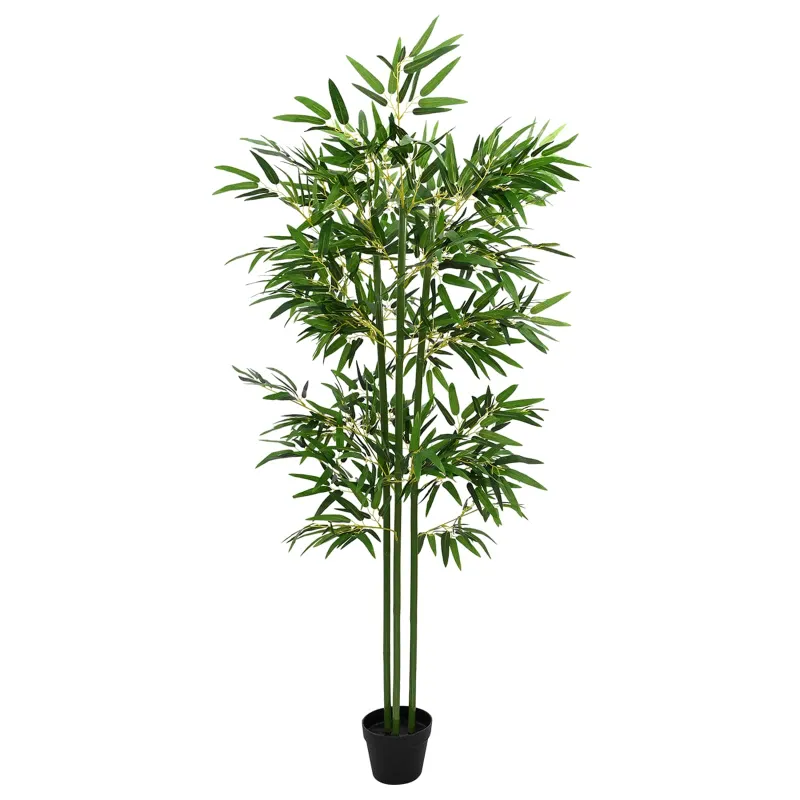 Dirbtinis bambuko medis 2 pcs Žalia 45 x 18 x 175 cm