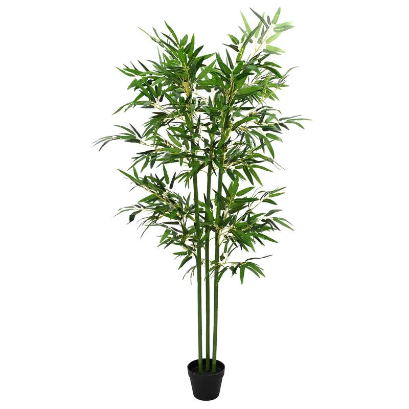 Dirbtinis bambuko medis 2 pcs Žalia 45 x 18 x 175 cm