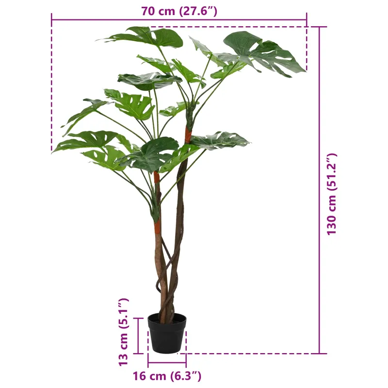 Dirbtinė Monstera Augalas Žalia 70 x 16 x 130 cm