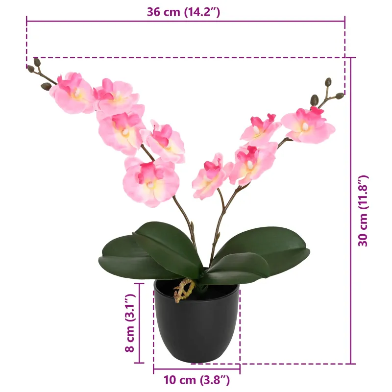 Dirbtinė orchidėjų augalas Rožinė 36 x 10 x 30 cm