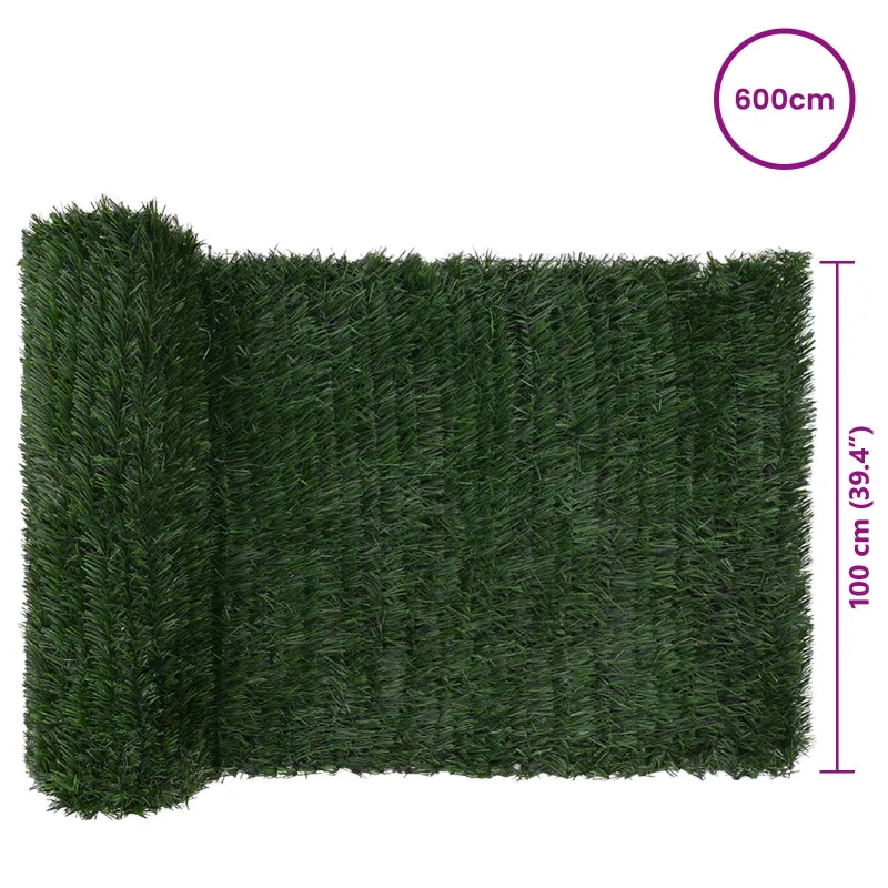 Dirbtinė tvora Tamsiai žalia 1 x 6 m PVC ir Plienas