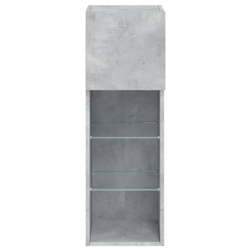 TV spintelė su LED lemputėmis, betono pilka, 30,5x30x90cm