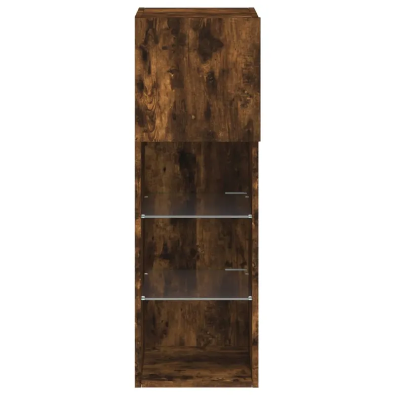 TV spintelė su LED lemputėmis, dūminio ąžuolo, 30,5x30x90cm