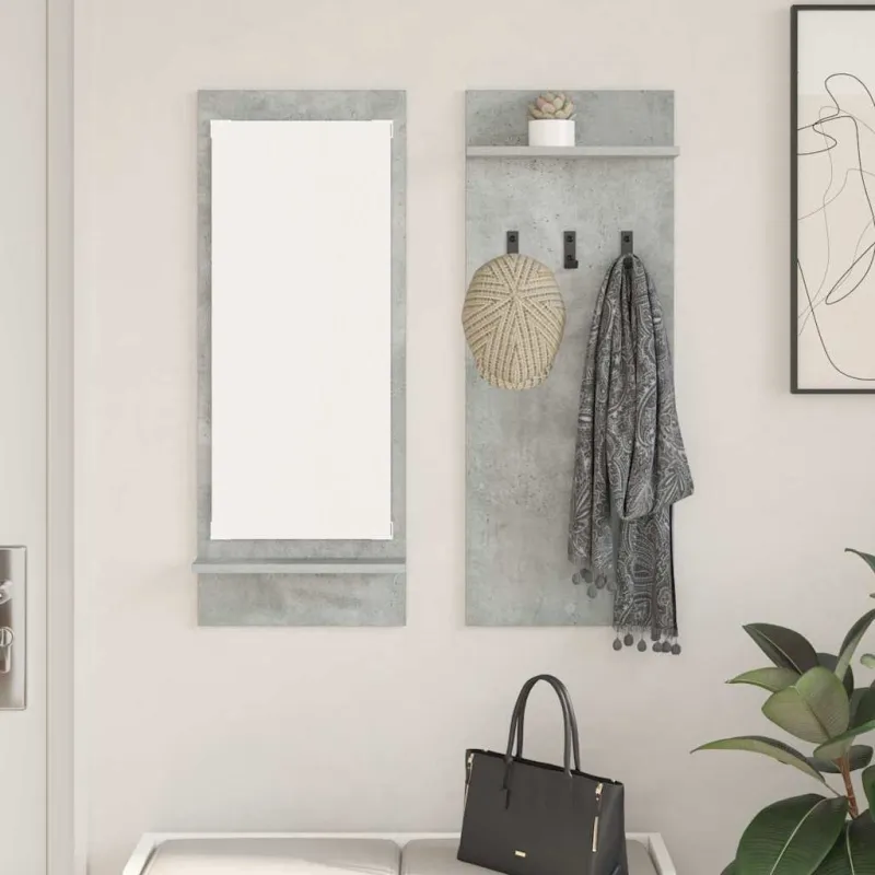 Prikabinamas paltas su lentyna Betono pilka 70 x 10 x 90 cm