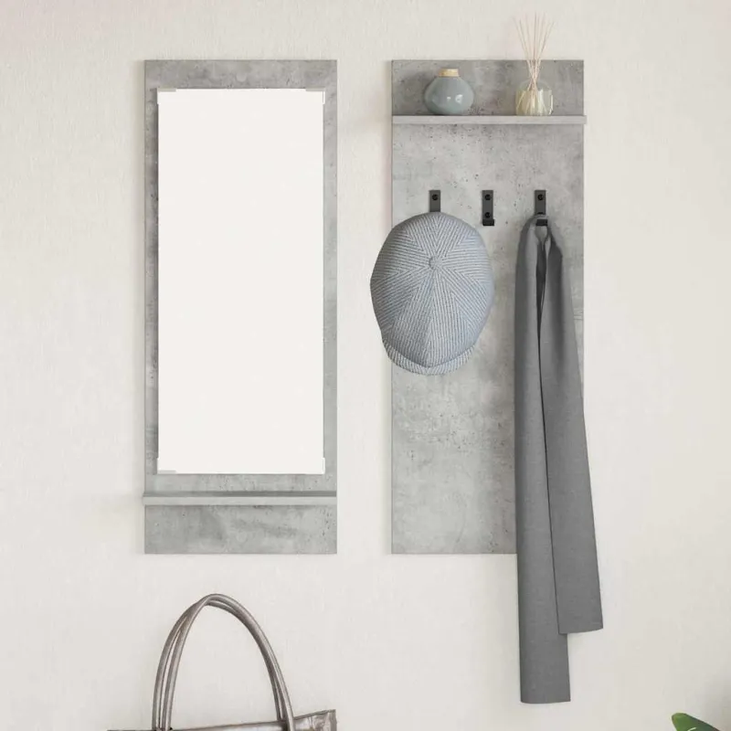 Prikabinamas paltas su lentyna Betono pilka 70 x 10 x 90 cm