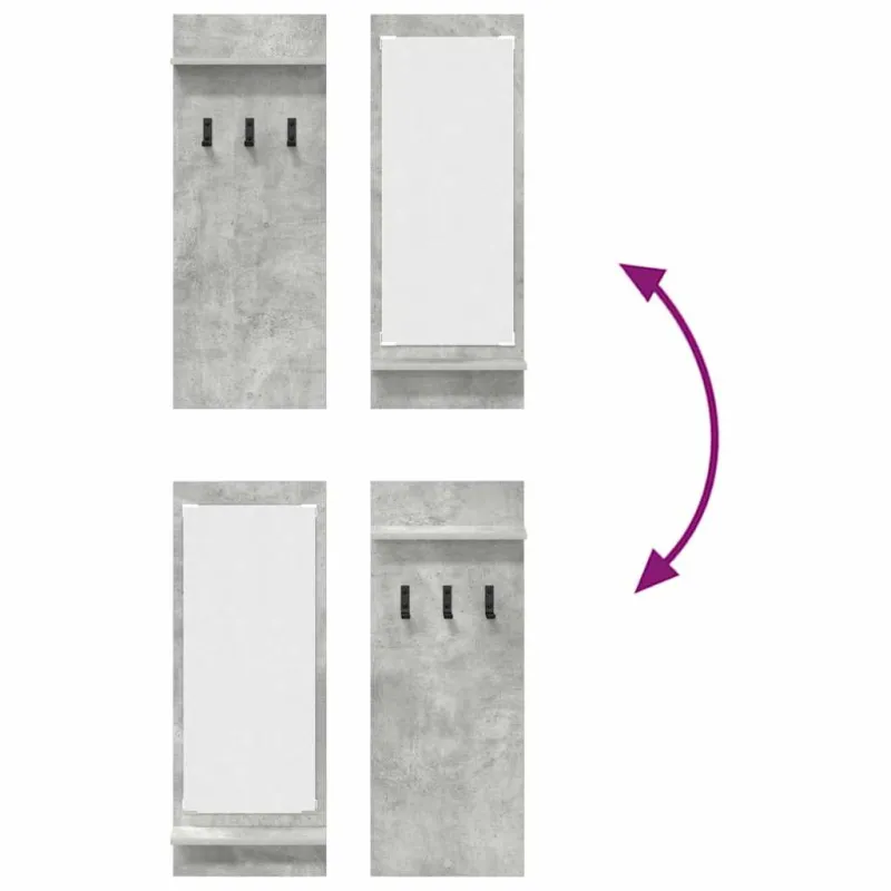 Prikabinamas paltas su lentyna Betono pilka 70 x 10 x 90 cm