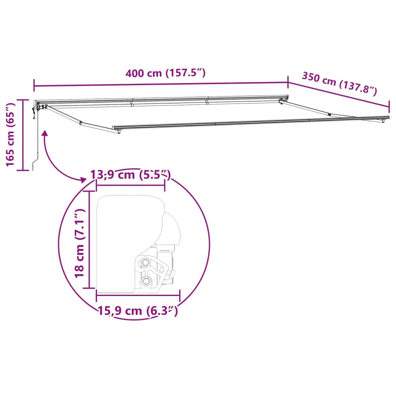 Skėtis Audinys Geltona ir Oranžinė 400 × 350 cm Poliesteris