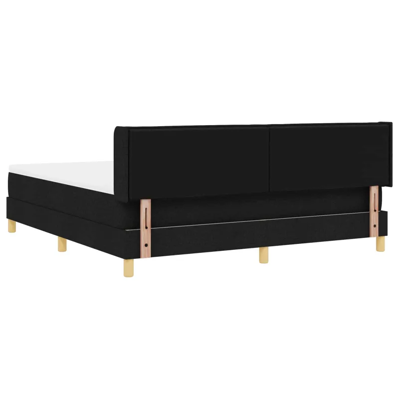 Kiemas lova su čiužiniu Juoda 200 x 180 cm audinys