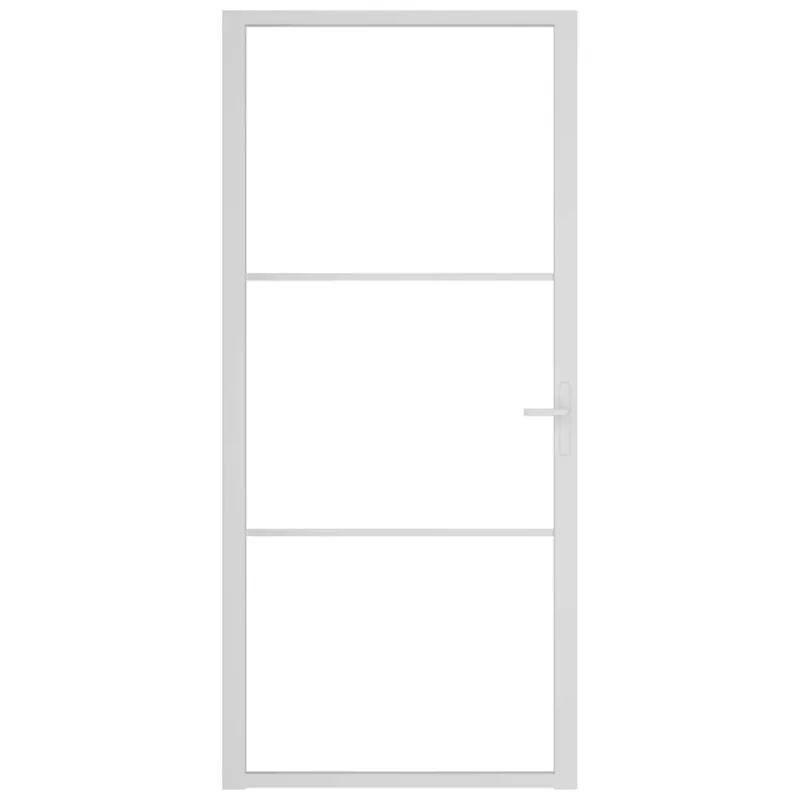 Vidaus durys, baltos, 93x201,5cm, ESG stiklas ir aliuminis