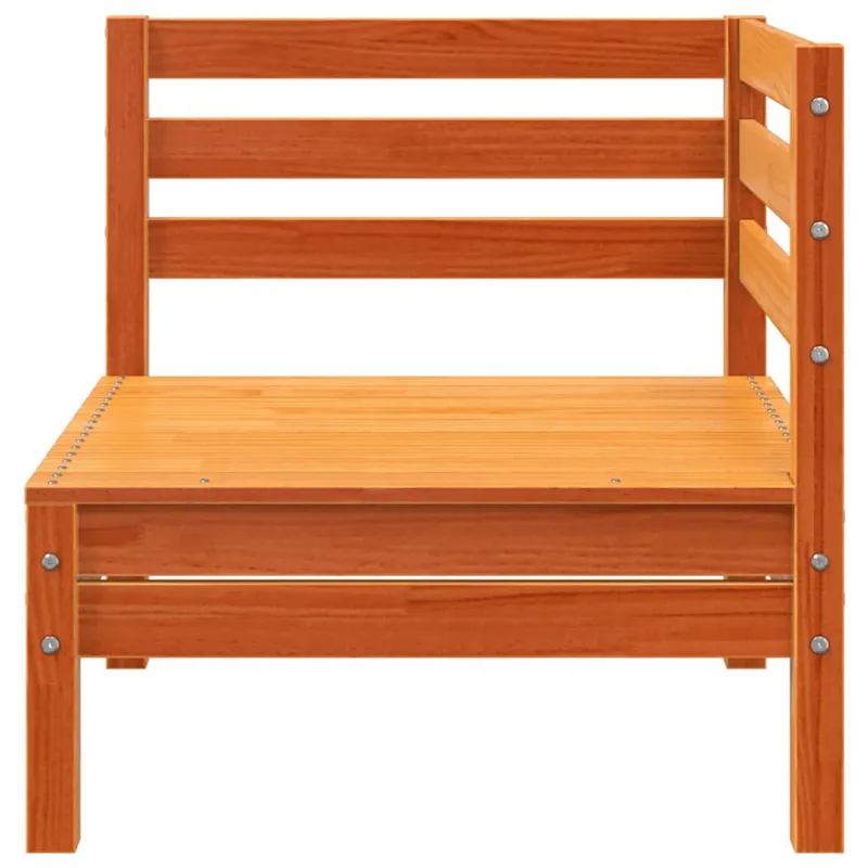 Trivietė sodo sofa, vaško ruda, pušies medienos masyvas