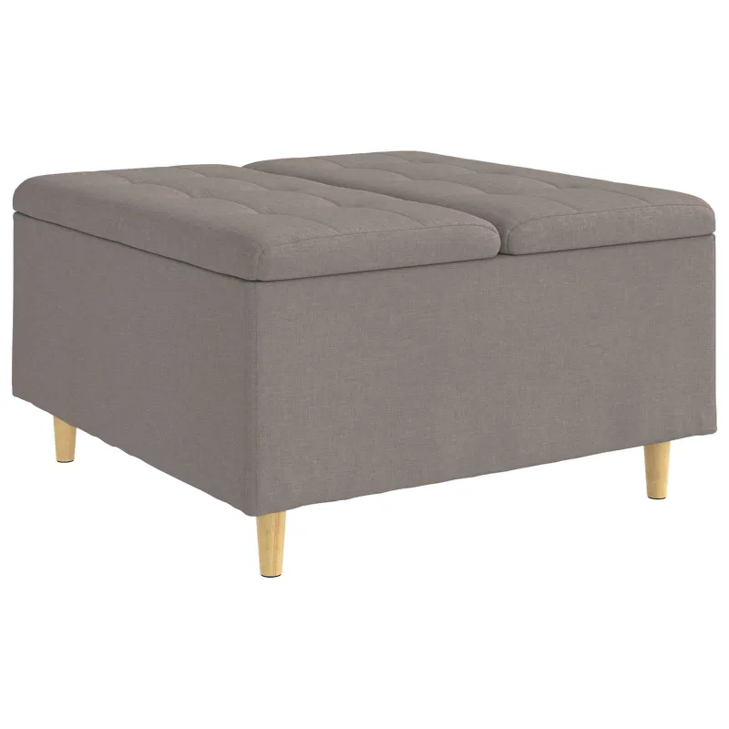 Laikymo osmanas su pagalve Taupe 80 x 80 x 45 cm audinys