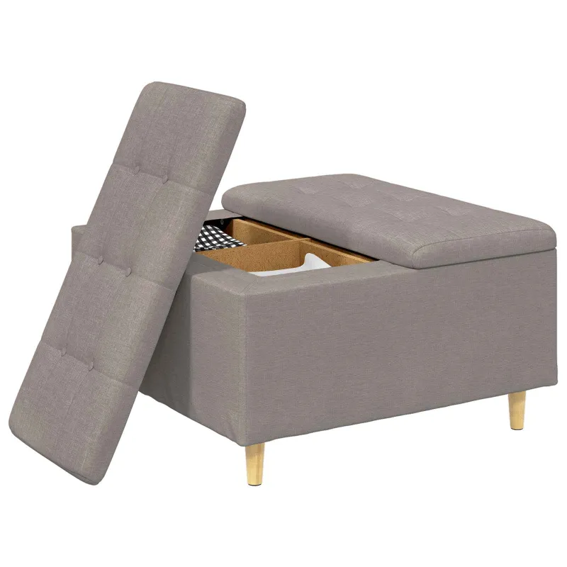Laikymo osmanas su pagalve Taupe 80 x 80 x 45 cm audinys
