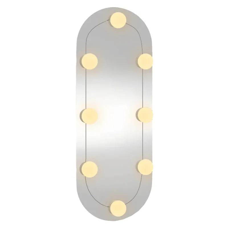 Sieninis veidrodis su LED lemputėmis, 20x50cm, stiklas