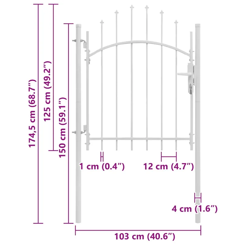 Sodo vartai Woerden plienas 1x1,25 m balti
