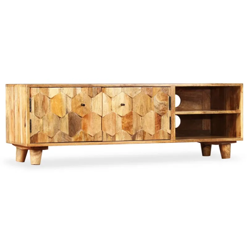 TV spintelė, masyvi mango mediena, 118x35x40cm