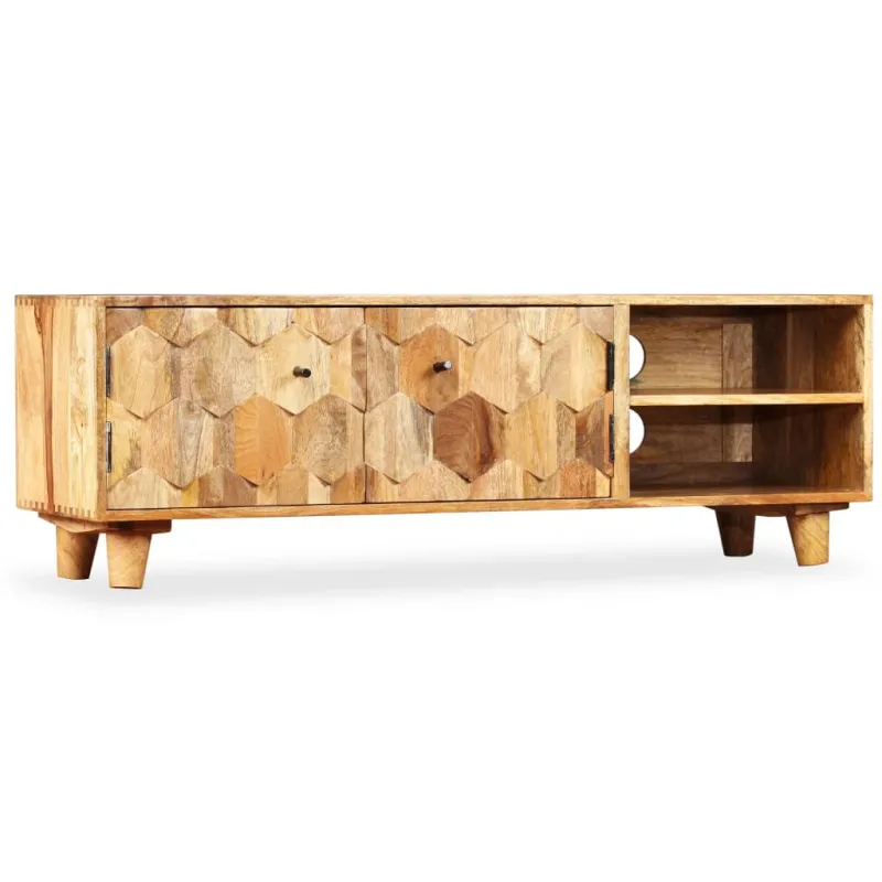 TV spintelė, masyvi mango mediena, 118x35x40cm