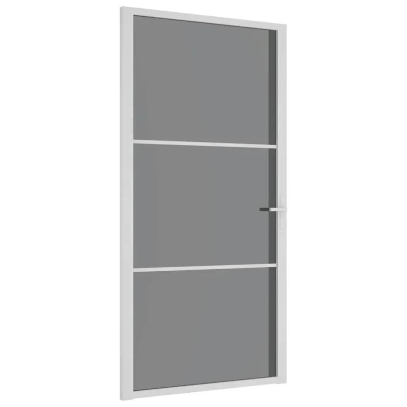 Vidaus durys, baltos, 102,5x201,5cm, ESG stiklas ir aliuminis