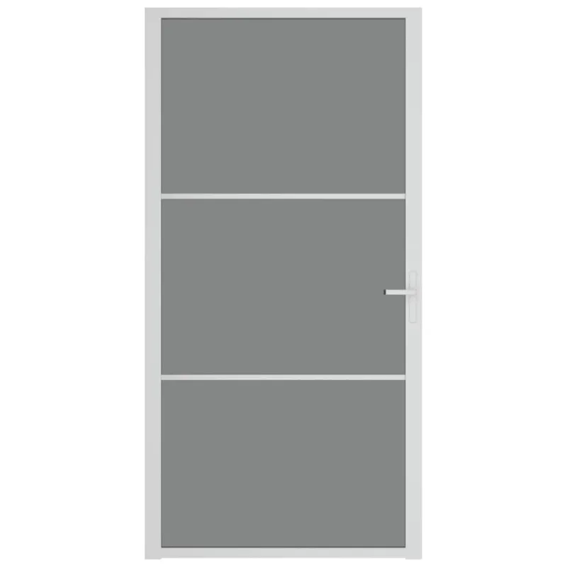 Vidaus durys, baltos, 102,5x201,5cm, ESG stiklas ir aliuminis