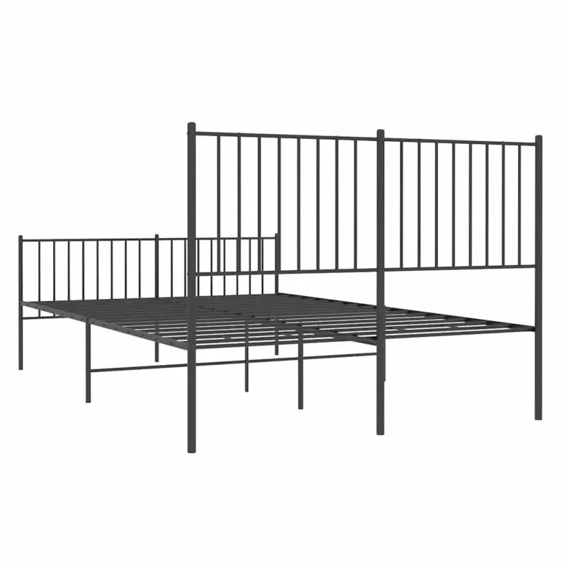 Lovos rėmas su galvūgaliu/kojūgaliu, juodas, 135x190cm, metalas